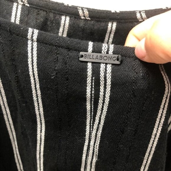 BILLABONG Straight Round Striped Dress Black & White Pockets Size XS - Picture 6 of 10